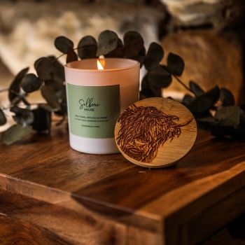 Small image of White Candle - Fresh Fennel, Patchouli & Carrot - Highland Cow
