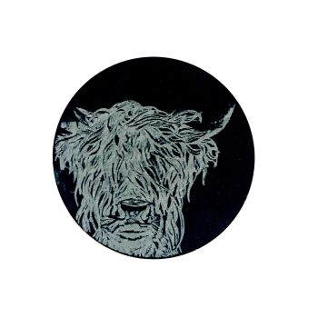 Small image of Slate Magnet - Round - Highland Cow
